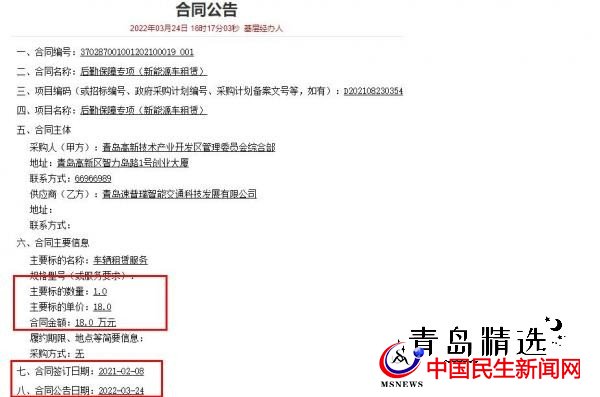 18萬(wàn)就租了輛新能源車(chē)?青島高新區(qū)被疑花錢(qián)大手大腳