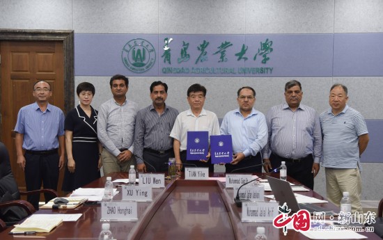 近日，青島農(nóng)業(yè)大學(xué)與巴基斯坦費(fèi)薩拉巴德農(nóng)業(yè)大學(xué)舉行交流會(huì)議，青島農(nóng)業(yè)大學(xué)副校長(zhǎng)田義軻出席，巴基斯坦費(fèi)薩拉巴德農(nóng)業(yè)大學(xué)校長(zhǎng)伊卡爾·阿罕默德·汗線(xiàn)上出席會(huì)議，來(lái)校訪(fǎng)問(wèn)的該?？蒲?、